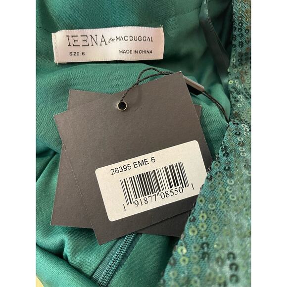 Mac Duggal Size 6 NWT Sequin Wrap Evening Gown Style 26395 Emerald Green NEW - Picture 7 of 9